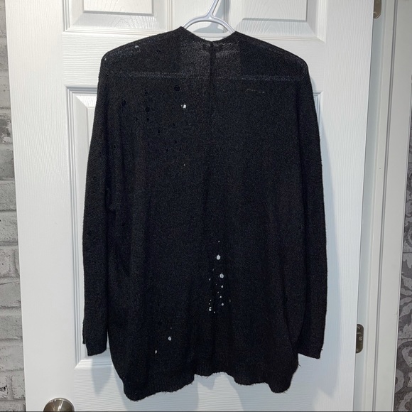 ✨BRAND NEW✨ Distressed Black Cardigan - Picture 2 of 6